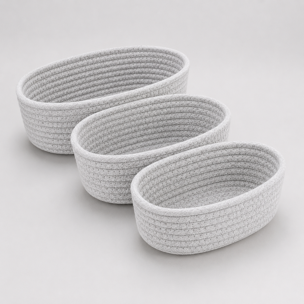 Woven Storage Basket with Handles - Natural Beige
