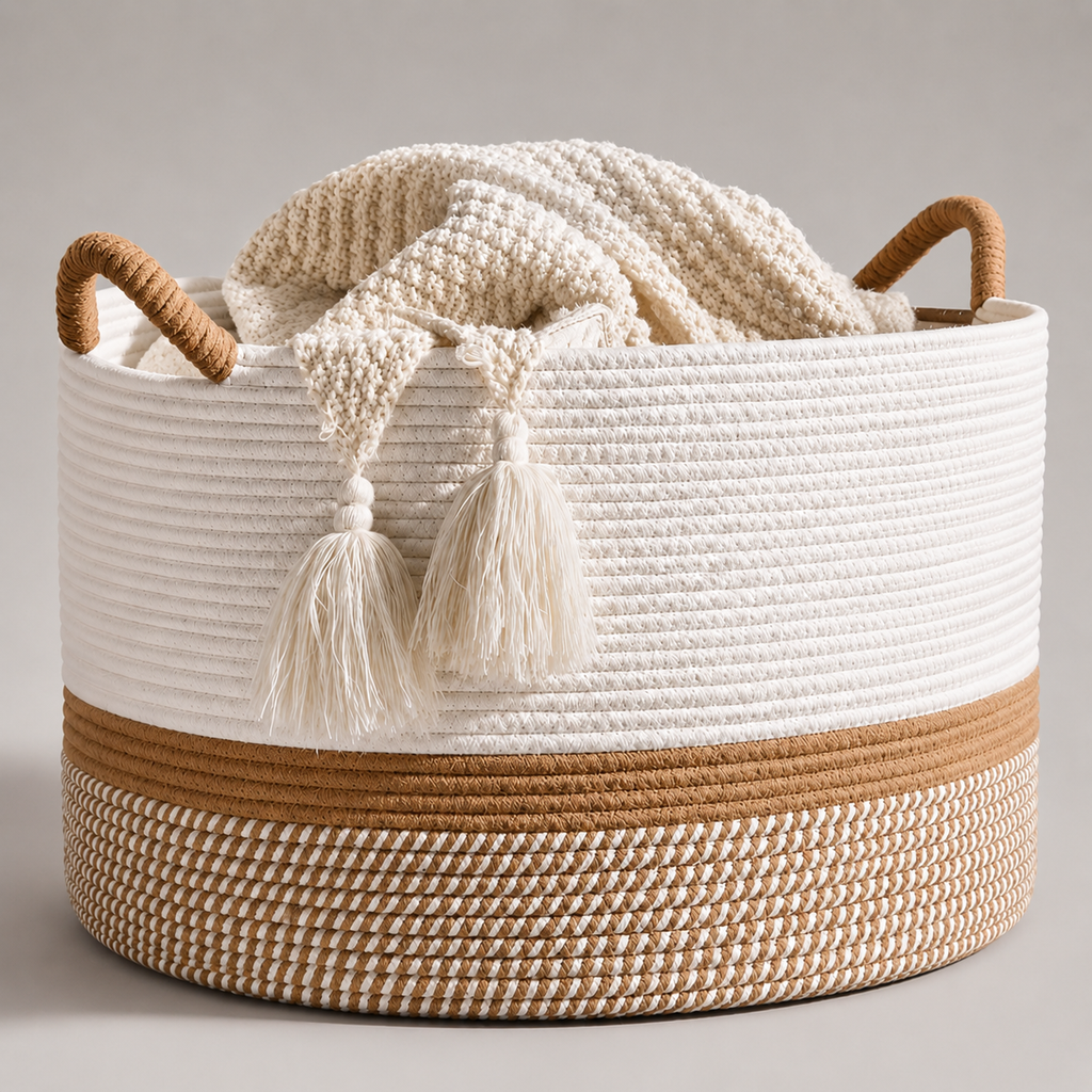 Seagrass Shelf Organizer Basket - lifestyle