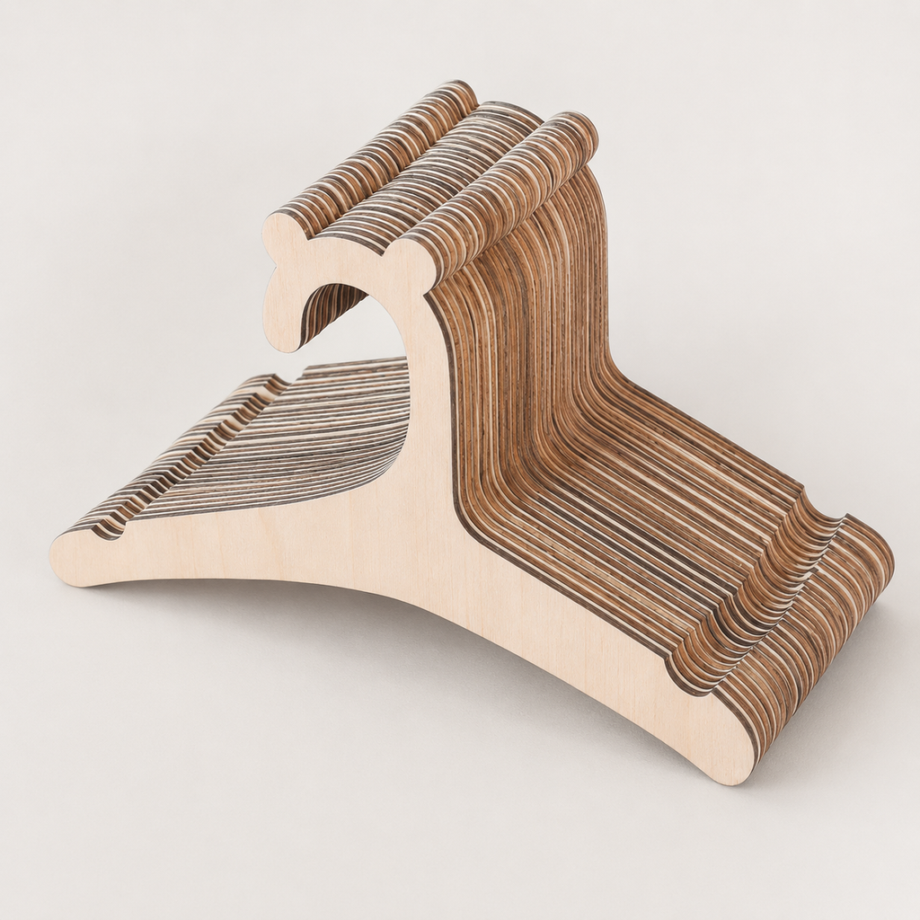 Kids wooden bear hangers set