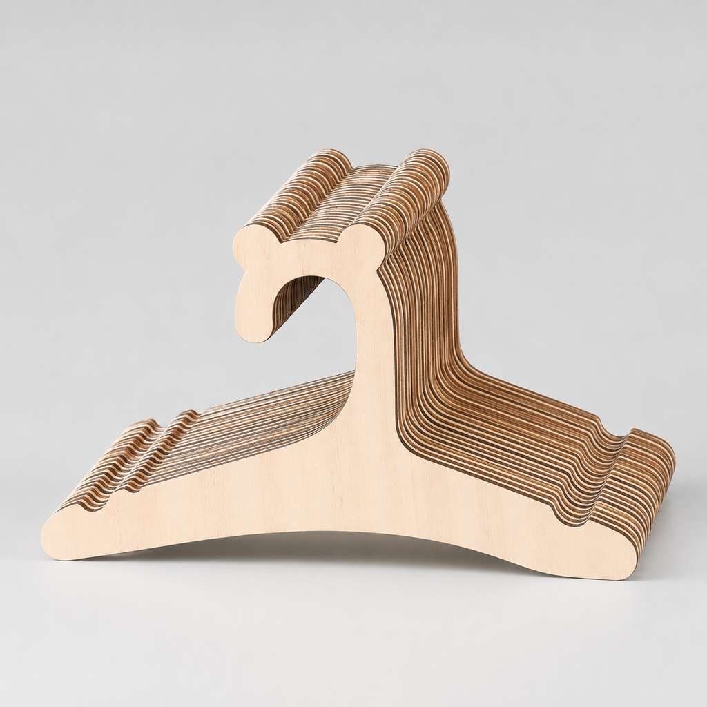 Kids wooden bear hangers detail