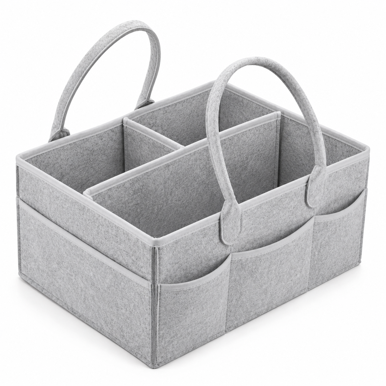 Gray Felt Multi-Compartment Storage Caddy