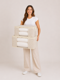 Striped Fabric Storage Boxes with Clear Window
