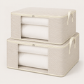 Striped Fabric Storage Boxes with Clear Window